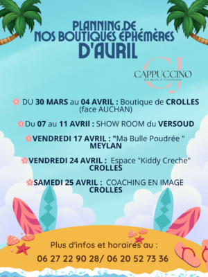 PLANNING du Mois d'AVRIL